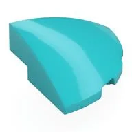 Brick Round Corner, Curved 3 x 3 x 1 Quarter Circle / Medium Azure