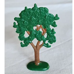 Plant, Tree Flat Fruit Painted without red Painted Apples with solid base (1950's version) / Green