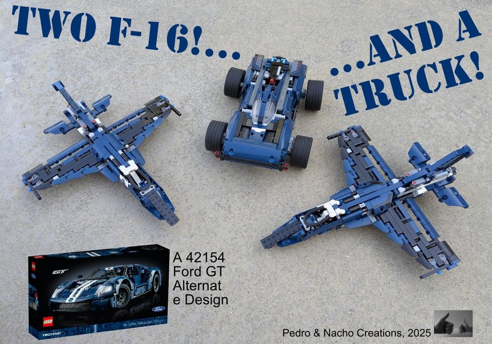 Lego Two F-16 Fighting Falcon... And a Supply Truck (42154 Ford GT)