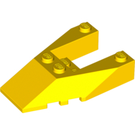 Lego Brick Wedged, Sloped 6 x 4 Cutout, Stud Notches / Yellow