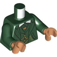 Torso, Suit, Dark Green Jacket, White Collar, Gold Eyes, Straps Print, Dark Green Arms, Nougat Hands / Dark Green