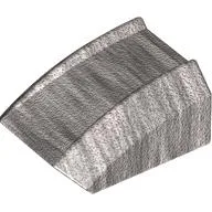 Brick Curved 2 x 2 with Lip, No Studs / Metallic Silver