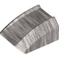 Lego Brick Curved 2 x 2 with Lip, No Studs / Metallic Silver
