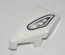 Wedge 2 x 1 x 2/3 Left with Silver and Black Headlight Pattern (Sticker) - Set 76900