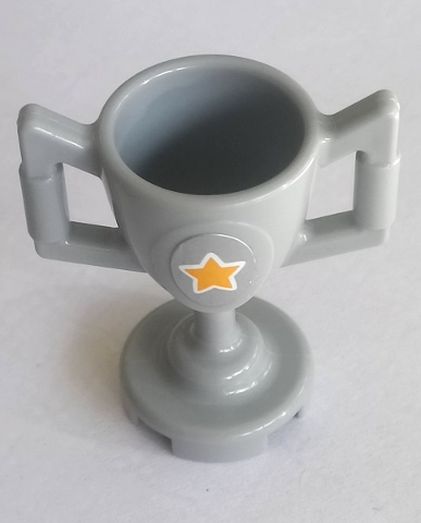 Lego Minifigure, Utensil Trophy Cup with Yellow Star Pattern (Sticker) - Set 41057