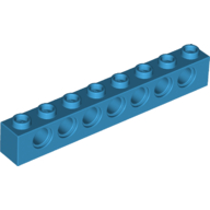 Lego Technic Brick 1 x 8 [7 Pin Holes] / Dark Azure