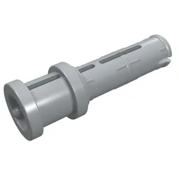 Technic Pin Long with Friction Ridges Lengthwise and Stop Bush [3 Lateral Holes, Big Pin Hole] / Light Bluish Gray