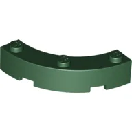Brick Round Corner 4 x 4 Macaroni Wide with 3 Studs / Dark Green