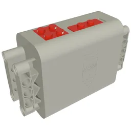 Battery Box, 9V, 4 x 11 x 7 with Red Switch [Complete Assembly] / Light Bluish Gray