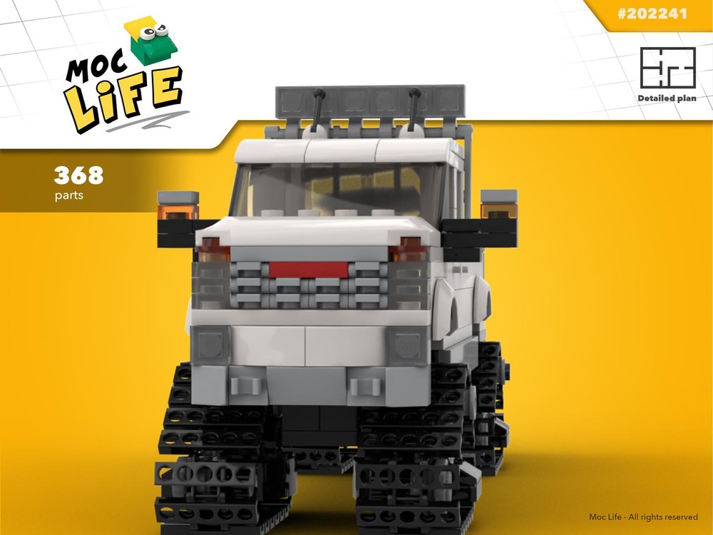Lego GMC Sierra 1500 quad cab long bed wheels track