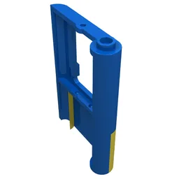 Door 1 x 4 x 5 Train Left with Yellow Bottom Half Print / Blue