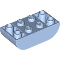 Lego Brick Curved Inverted 2 x 4 Double / Bright Light Blue