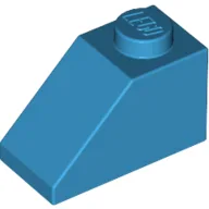 Brick Sloped 45° 2 x 1 with Bottom Pin / Dark Azure