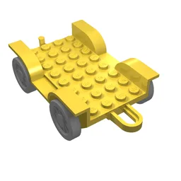 Fabuland, Vehicle Base, Car Chassis 8 x 6 with Hitch [Complete Assembly] / Yellow