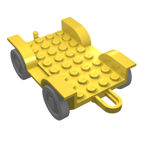 Lego Fabuland, Vehicle Base, Car Chassis 8 x 6 with Hitch [Complete Assembly] / Yellow