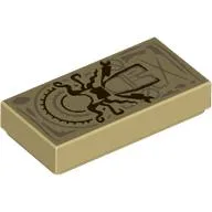 Tile 1 x 2 with Reddish Brown Scarlet Witch Figure Print