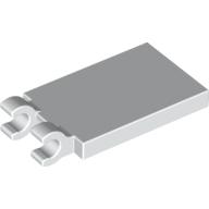 Lego Tile Special 2 x 3 with 2 Clips [Thick Open O Clips] / White