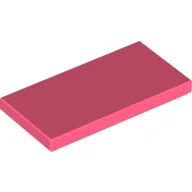 Tile 2 x 4 with Groove / Coral