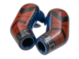 Arm, (Matching Left and Right) Pair with Red Panels, Black Chevrons Pattern / Dark Blue