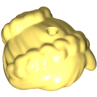 Lego Hair Braids Pulled Back to Bun with Holes on Top and Back / Bright Light Yellow