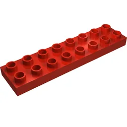 Duplo Plate 2 x 8 / Red