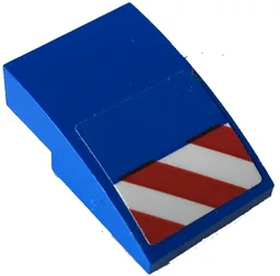 Slope, Curved 3 x 2 with Red and White Danger Stripes Pattern Model Left Side (Sticker) - Set 60324