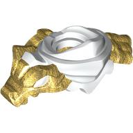 Lego Minifig Neckwear Shoulder Armour With Pearl Gold Dragon pattern / White