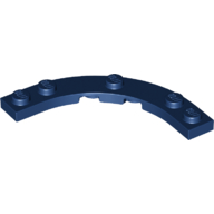 Lego Plate Round Corner 5 x 5 with 4 x 4 Round Cutout / Dark Blue