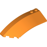 Lego Brick Wedged, Curved 8 x 3 x 2 Open Left / Orange