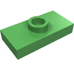 Plate Special 1 x 2 with 1 Stud with Groove and Inside Stud Holder (Jumper) / Bright Green