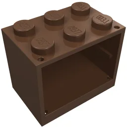 Cupboard 2 x 3 x 2 with Solid Studs / Brown