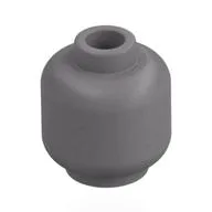 Minifig Head [Plain] [Vented Stud - Center Hole] / Flat Silver