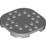 Lego Plate Round Corners 6 x 6 x 2/3 Circle with Reduced Knobs / Light Bluish Gray
