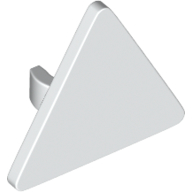 Lego Road Sign Clip-on 2.2 x 2.667 Triangular with Open O Clip / White