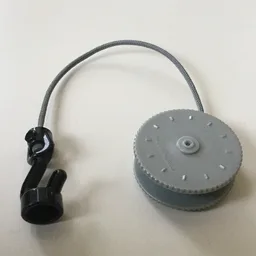 Duplo Winch Drum Narrow High with Dark Bluish Gray String and Black Thin Hook with Stud Case, Rotating / Pearl Light Gray
