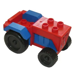 Duplo Tractor with Blue Engine and Fenders / Red