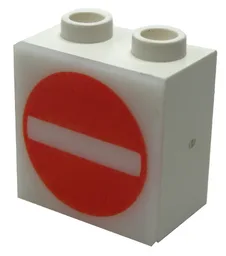 Electric, Light 1 1/8 x 2 x 1 2/3 Cabinet with Lamp Holes (Sign Back) with Milky White Electric, Light 2 x 2 Clip-On Plate with No Entry / Thoroughfare Pattern (2383 / 2384pb05)