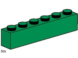 1 x 6 Dark Green Bricks