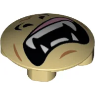 Plate Round 2 x 2 with Rounded Bottom with Gorilla Face Print