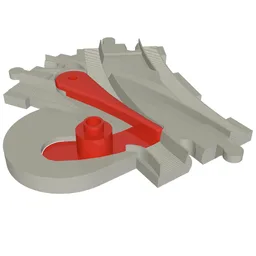 Duplo Train Track Switcher with Red Switch / Light Bluish Gray