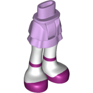 Lego Minidoll Hips and Layered Skirt with White Legs and Magenta Shoes with Ankle Straps Print / Lavender