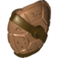 Lego Minifig Neckwear Turtle Shell with Stud with Dark Brown Horizontal and Diagonal Belt and Dark Brown Markings Print