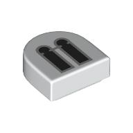 Lego Tile Round 1 x 1 Half Circle with Black/Light Bluish Grey Windows print