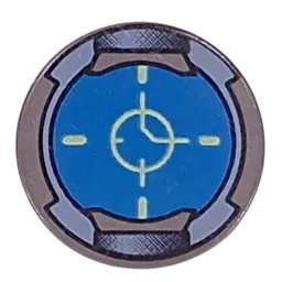 Tile Round 2 x 2 with Tracking Screen Print / Dark Gray
