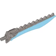 Large Figure Weapon Sword, 11.5L with Sawtooth Back / Trans-Medium Blue Blade