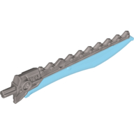 Lego Large Figure Weapon Sword, 11.5L with Sawtooth Back / Trans-Medium Blue Blade