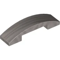 Brick Curved 4 x 1 Double, No Studs / Flat Silver