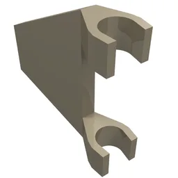 Flag 2 x 2 Trapezoid with Flat Area between Clips / Dark Tan