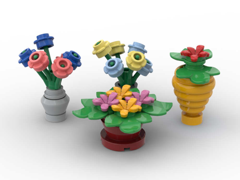 Lego Flower Pot Pack - Minifig Scaled