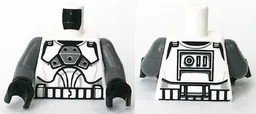 Torso SW Armor Clone Trooper Clone Gunner Pattern / Dark Bluish Gray Arms / Black Hands